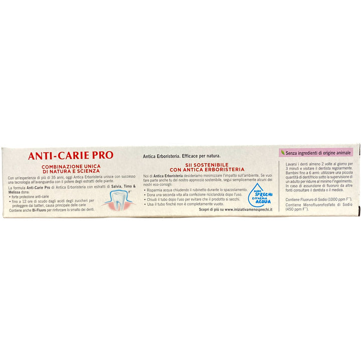 Antica erboristeria dentifricio anti carie pro con salvia timo e melissa 75 ml