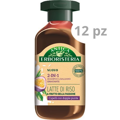 Antica erboristeria shampoo latte di riso 2 in1 225 ml - Set da 12 pz -