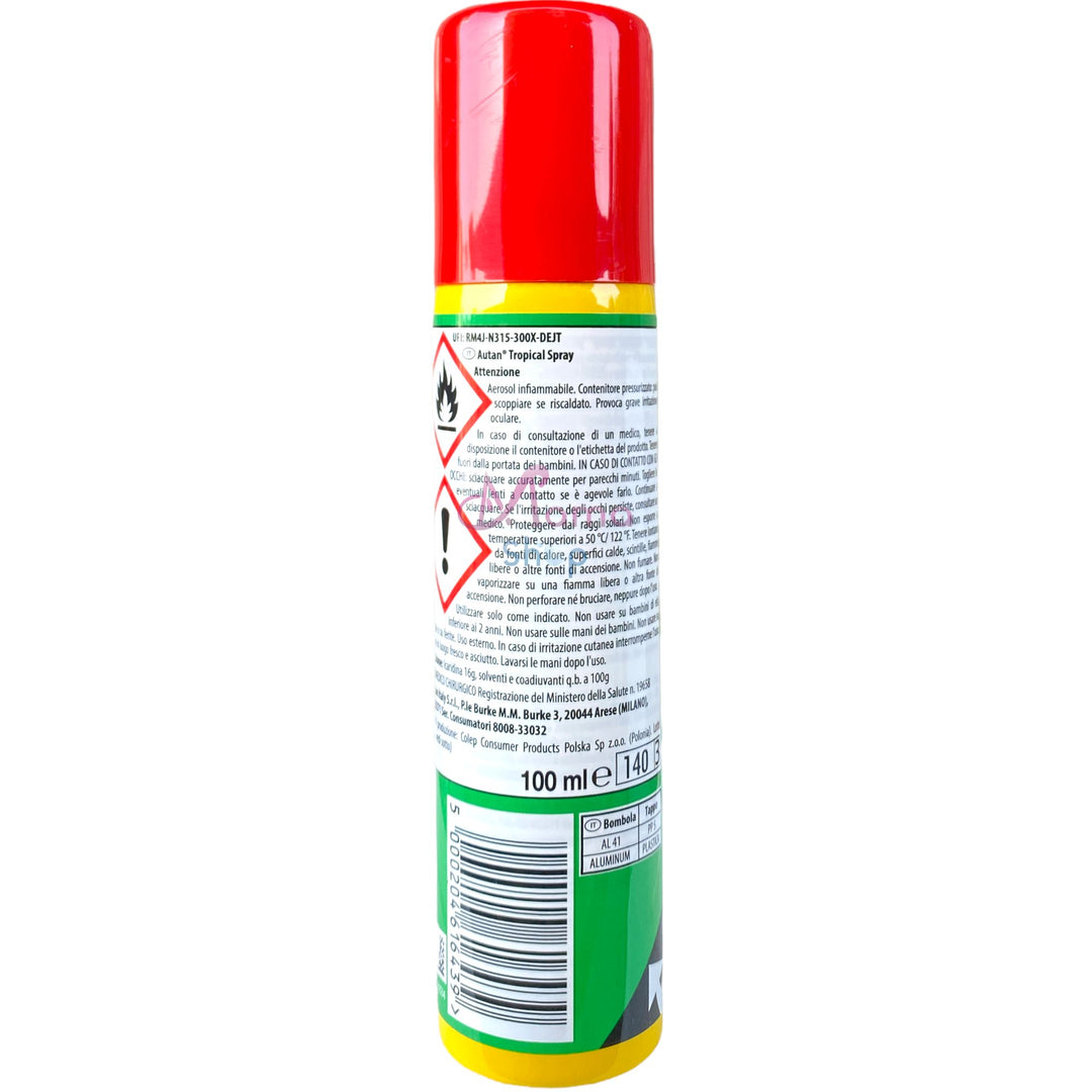 Autan tropical insetto repellente per zanzare comuni tigri e tropicali spray 100 ml