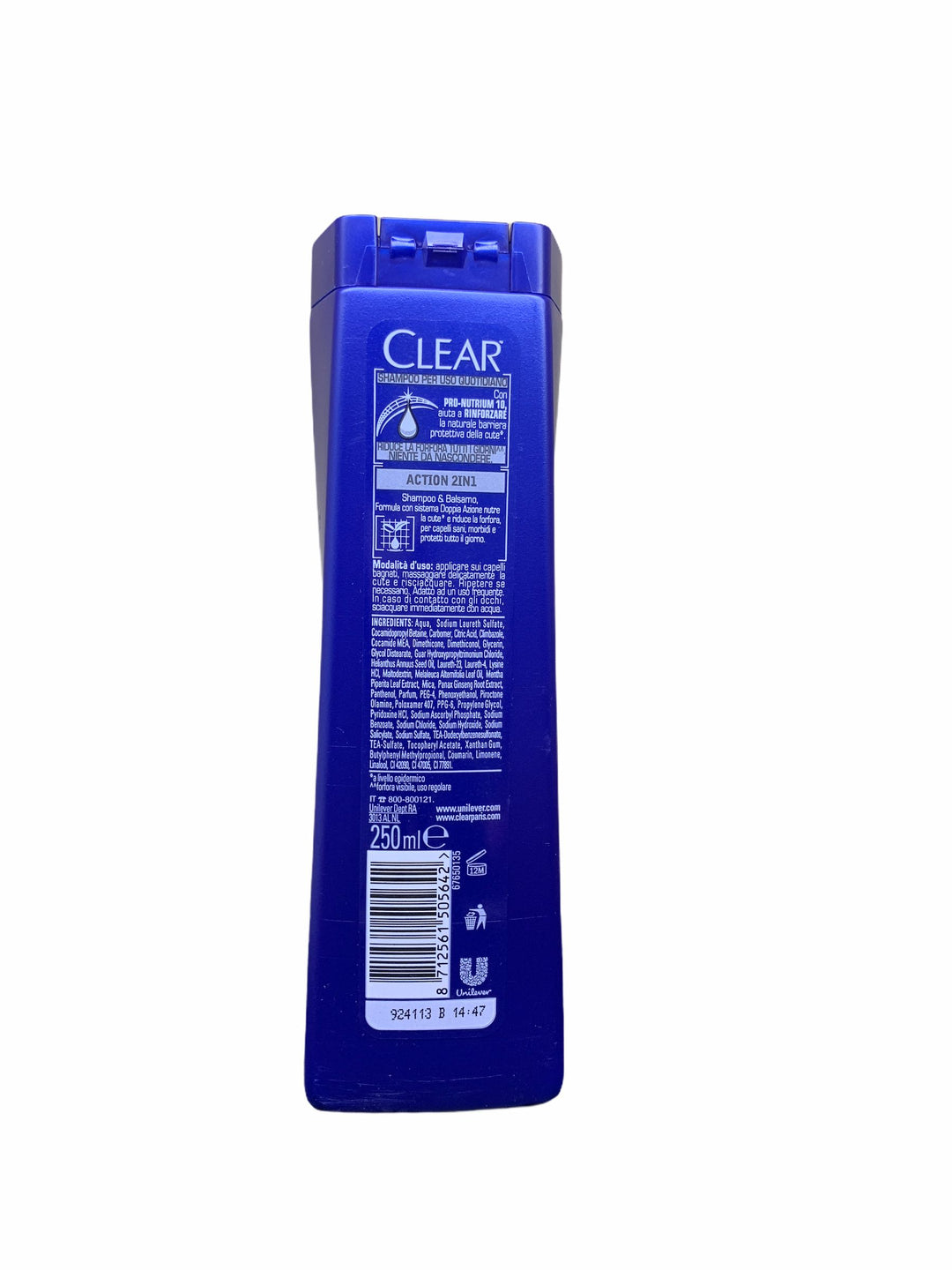 Clear shampoo men 2in1 action antiforfora capelli normali 250 ml