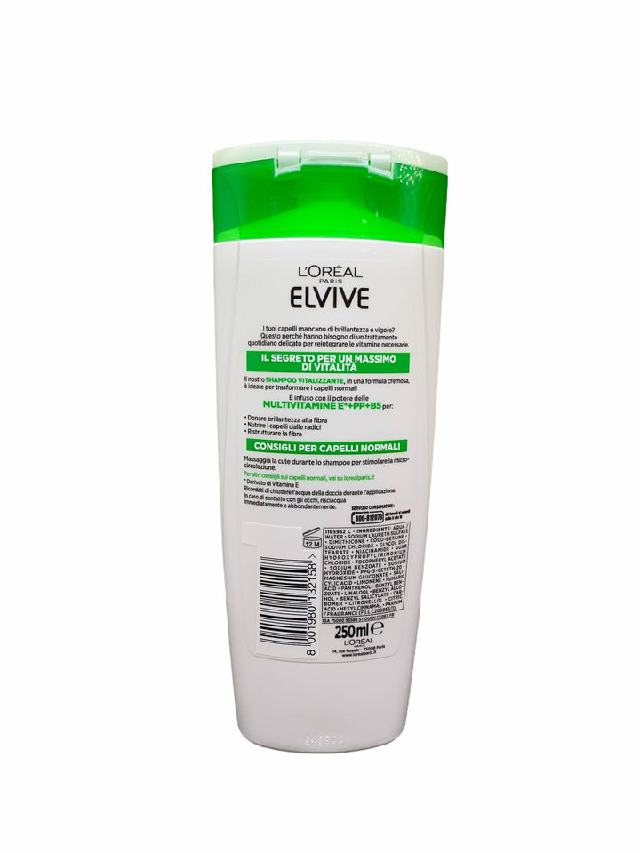 Elvive shampoo 2in1 multivitaminico vitalizzante per tutti i tipi di capelli  250 ml