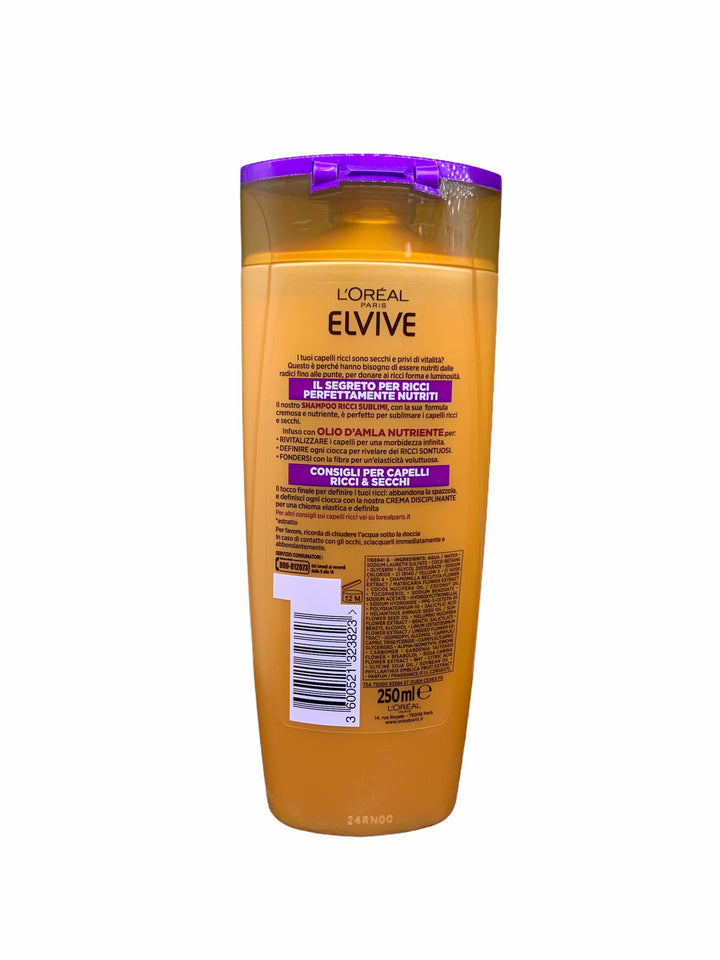 Elvive shampoo olio straordinario ricci sublimi per capelli ricci e secchi 250 ml