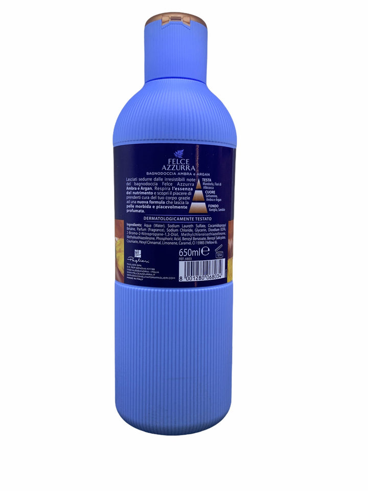 Felce azzurra bagno doccia ambra e argan essenza di nutrimento 650 ml