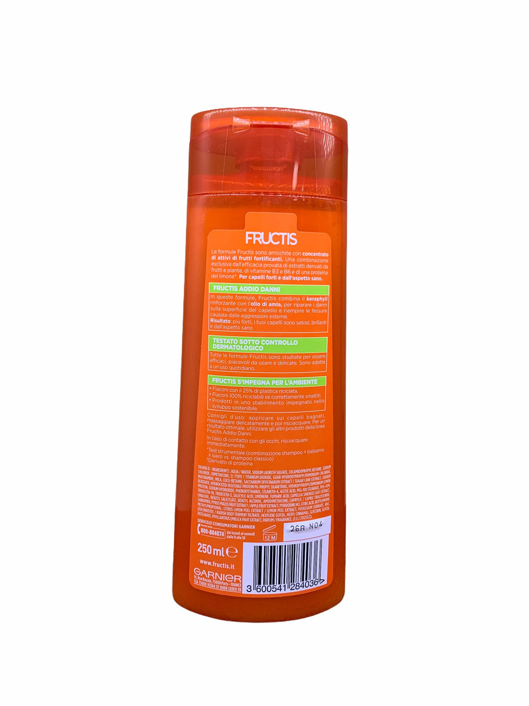 Fructis shampoo addio danni con olio di amla 250 ml