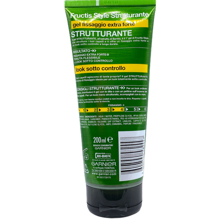 Fructis style gel strutturante all'estratto di bambù fissaggio extra forte 200 ml