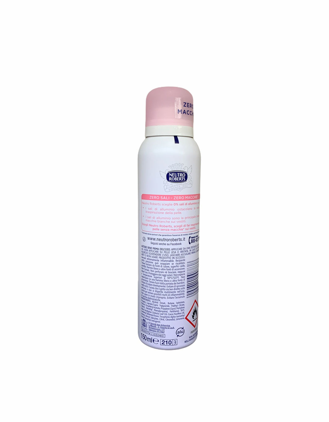 Neutro roberts deodorante spray fresco monoi e fresia zero macchie 150 ml