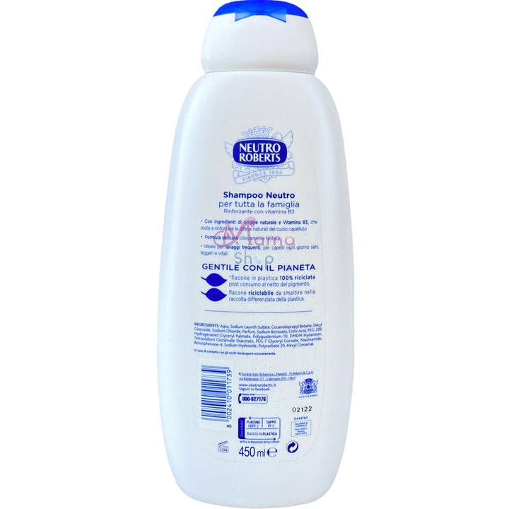 Neutro roberts shampoo neutro per tutti i tipi di capelli 450 ml