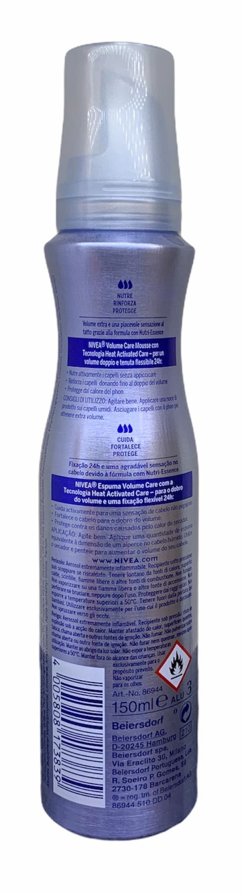 Nivea styling mousse volume care tenuta 4 extra strong 150ml