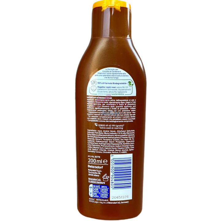 Nivea sun latte solare carotene bronze fp 6 200 ml