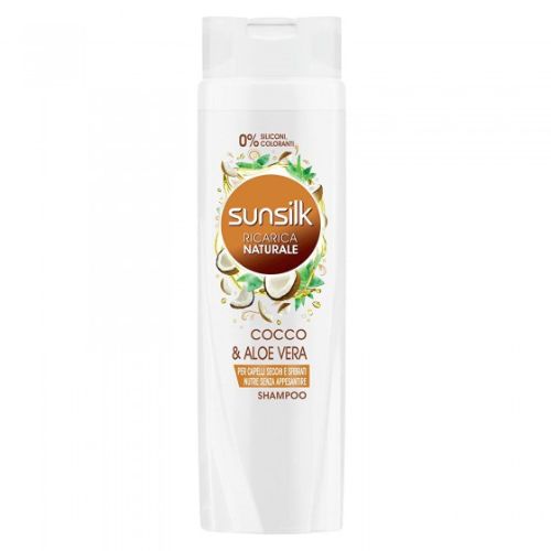 Sunsilk shampoo ricarica naturale al cocco e aloe vera per capelli secchi e sfibrati 250 ml