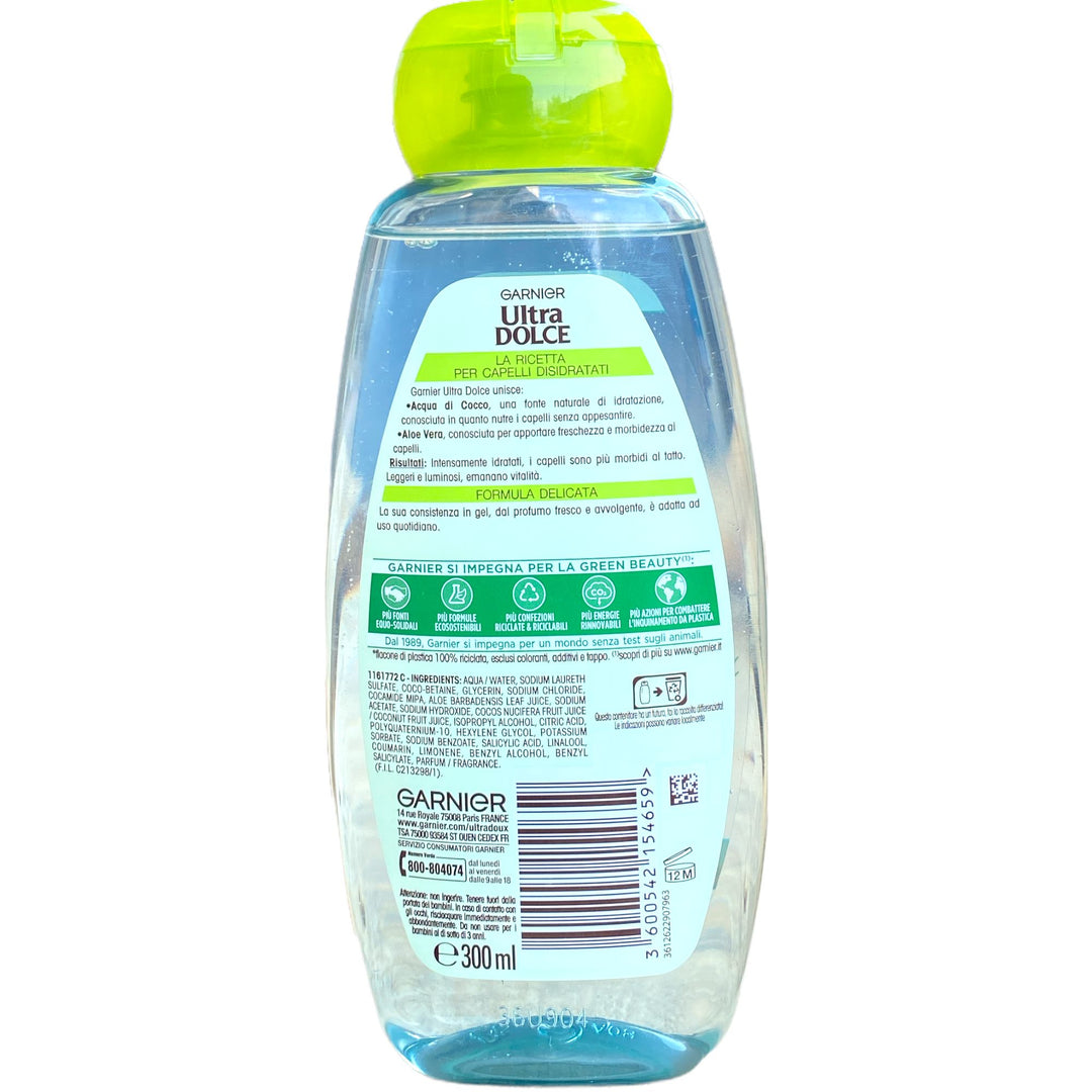 Ultra dolce shampoo idratante acqua di cocco e aloe vera 300 ml