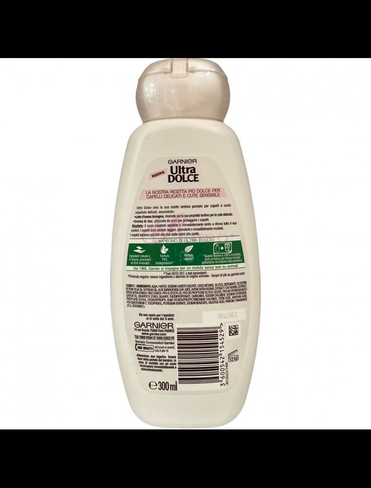 Ultra dolce shampoo ipoallergenico con crema di riso e latte d'avena 300 ml
