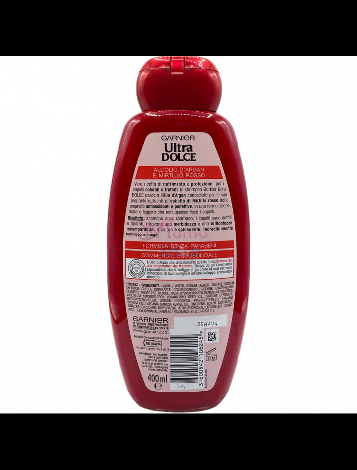 Ultra dolce shampoo olio d'argan e mirtillo rosso 400 ml