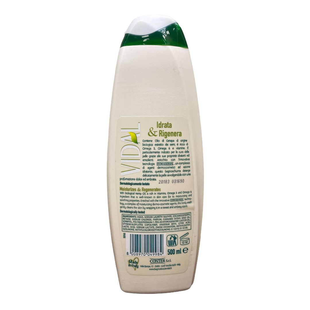 Vidal bagno doccia olio di canapa 500 ml