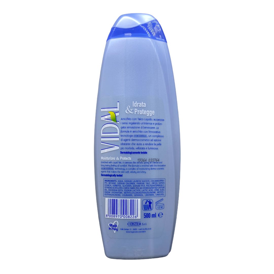 Vidal bagno doccia talco liquido sensitive 500 ml